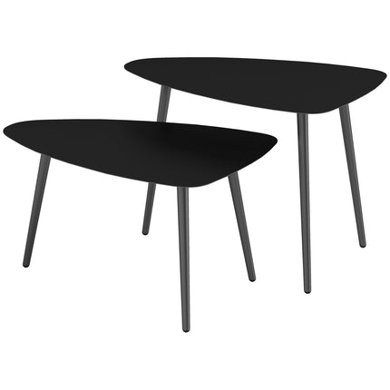 Couchtisch für draußen, wetterfester Stahl, schwarz