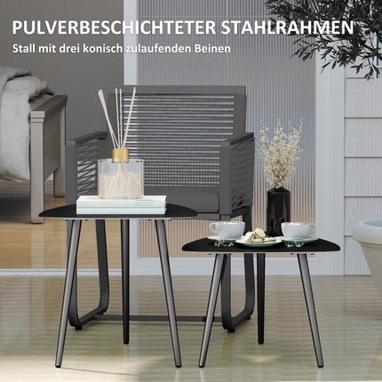 Couchtisch für draußen, wetterfester Stahl, schwarz