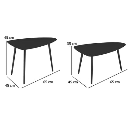 Couchtisch für draußen, wetterfester Stahl, schwarz