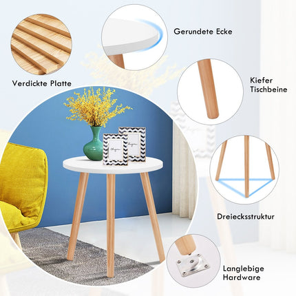 Couchtisch, Beistelltisch, Esstisch, Küchentisch, Nachttisch, Holz, weiß