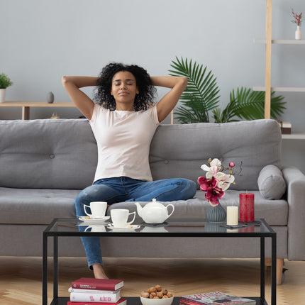 Couchtisch mit Glasplatte