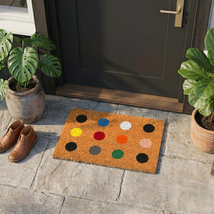 Coir Doormat, 60x40 cm, Decorative Design