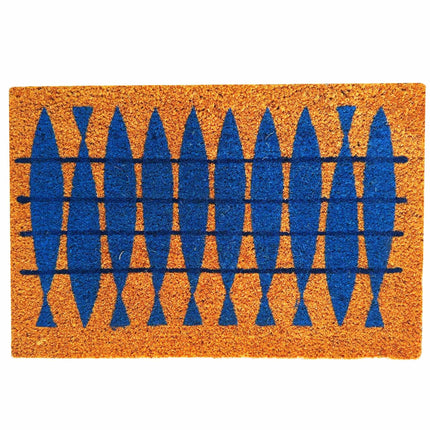 Coir Doormat with Motif, 60x40 cm, Non-Slip Backing