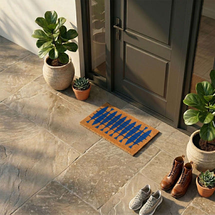 Coir Doormat with Motif, 60x40 cm, Non-Slip Backing