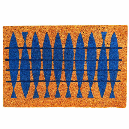 Coir Doormat with Motif, 60x40 cm, Non-Slip Backing