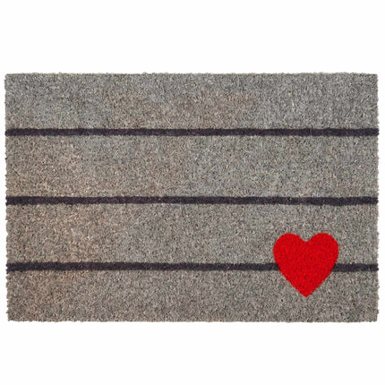 Coir Doormat with Motif, 60x40 cm, Non-Slip Backing