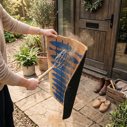 Coir Doormat with Motif, 60x40 cm, Non-Slip Backing