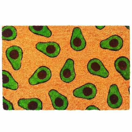 Coir Doormat with Motif, 60x40 cm, Non-Slip Backing