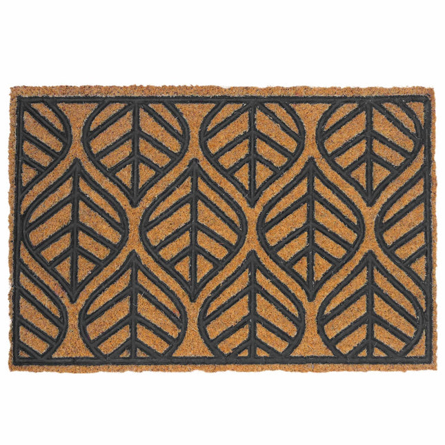 Kokos- & PVC-Fußmatte, 60 x 40 cm, Natur & Schwarz