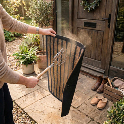 Coir & PVC Doormat, 60x40 cm, Natural & Black
