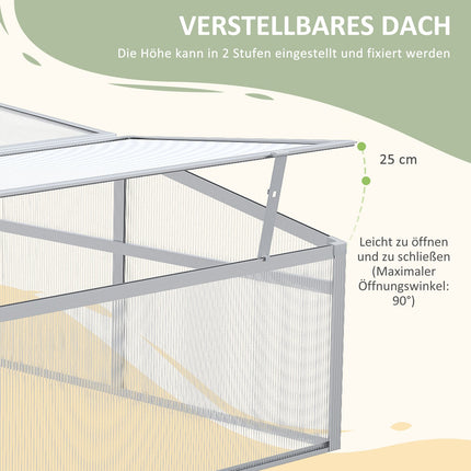 Aluminium-Frühbeet – verstellbares Dach und UV-Schutz