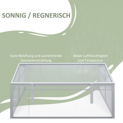 Aluminium-Frühbeet – verstellbares Dach und UV-Schutz
