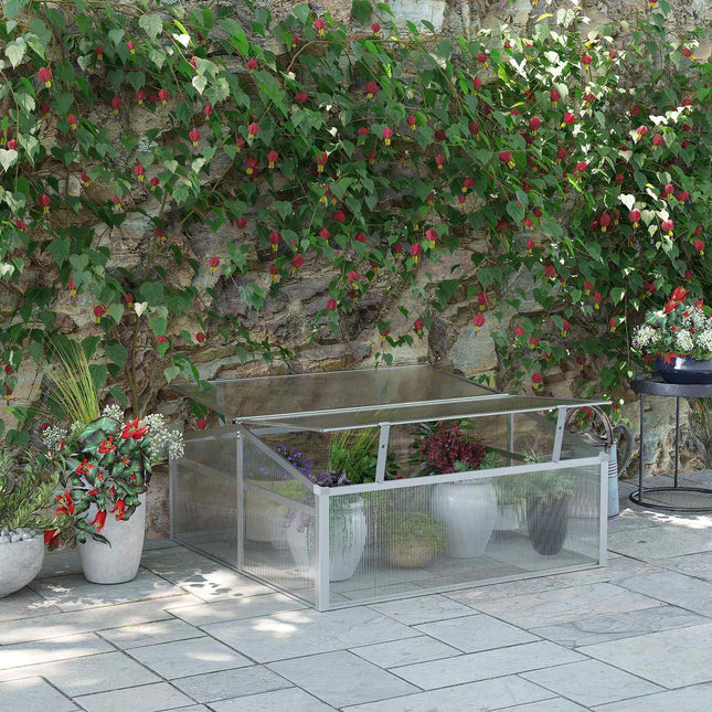Aluminum cold frame - adjustable roof and UV protection