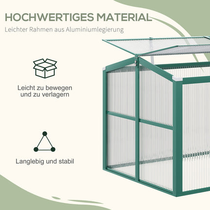 Mini-Gewächshaus mit Aluminiumrahmen, verstellbarem Dach, UV-geschützt