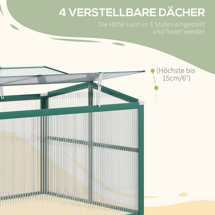 Mini-Gewächshaus mit Aluminiumrahmen, verstellbarem Dach, UV-geschützt