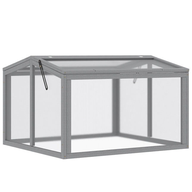Mistbeet-Gewächshaus – Holz & Polycarbonat, 90x80x58 cm