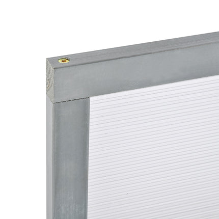 Gewächshaus mit Holz- und Polycarbonat-Kaltrahmen, wetterfeste Abdeckung, Grau