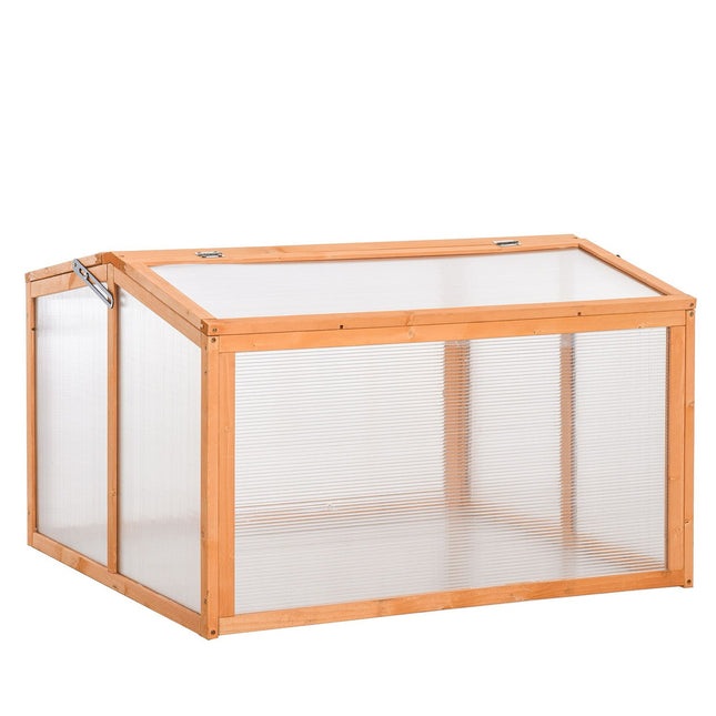 Gewächshaus Frühbeet aus Holz und Polycarbonat mit witterungsbeständiger Abdeckung