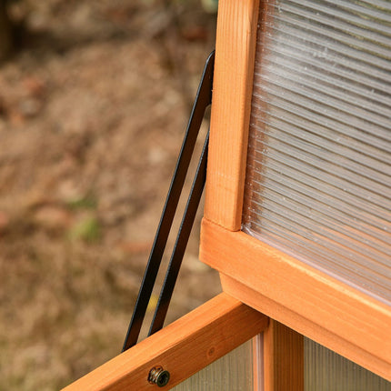 Gewächshaus Frühbeet aus Holz und Polycarbonat mit witterungsbeständiger Abdeckung