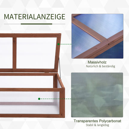 Mini dřevěné pařeniště - zahradní skleník s UV ochranou
