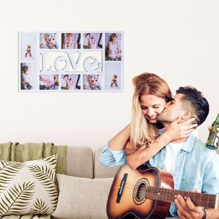 Collage frame LOVE for 10 photos