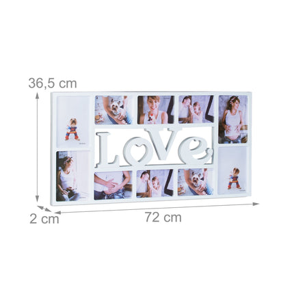Collage frame LOVE for 10 photos