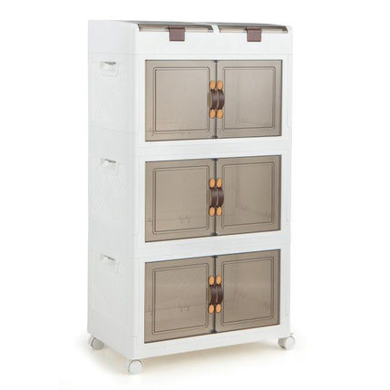 Collapsible 160L Stackable Storage Bins, Wheels, Magnetic Doors