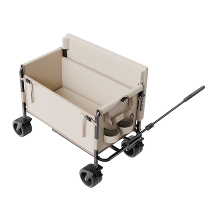 Collapsible Folding Wagon, 550 lb, 2-in-1 Bench Cart