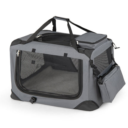 Collapsible Soft Dog Crate with Mesh Windows & 3 Doors