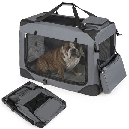 Zusammenklappbare weiche Hundebox mit Netzfenstern & 3 Türen