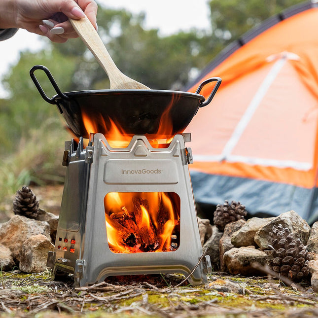 Zusammenklappbarer Campingkocher Flamet aus Stahl InnovaGoods