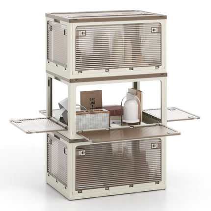 Collapsible Storage Bins 3-Pack, Stackable With Lids