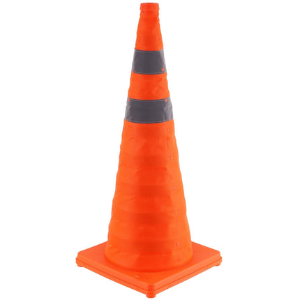 Collapsible Traffic Cones, 28 Inch, 4-Pack, Reflective