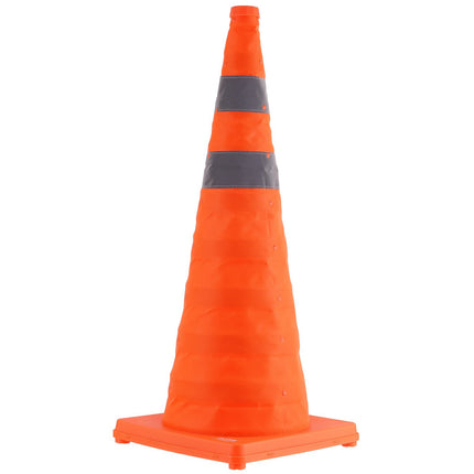 Collapsible Traffic Cones, 28 Inch, 4-Pack, Reflective