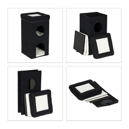 Collapsible cat hole in black