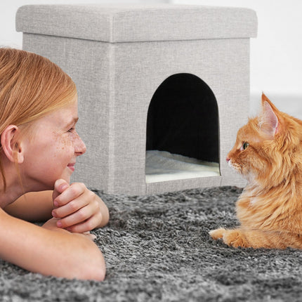Niche pliable pour chat beige