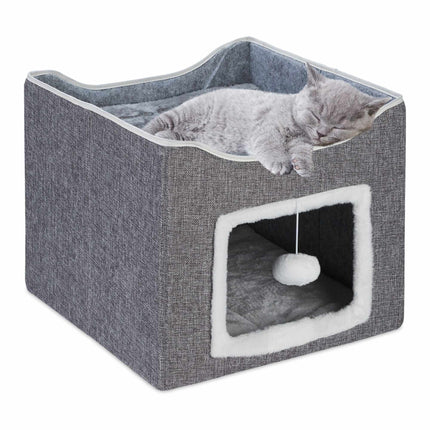 Niche pliable pour chat en gris