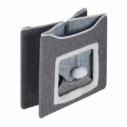 Niche pliable pour chat en gris