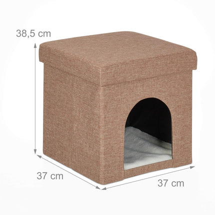 Collapsible cat pit light brown