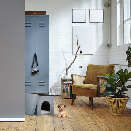 Zusammenklappbare Katzentoilette hellgrau