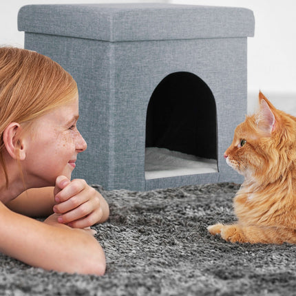 Zusammenklappbare Katzentoilette hellgrau