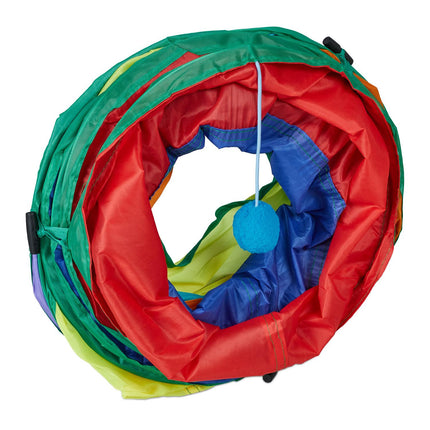 Collapsible cat tunnel with 3 aisles