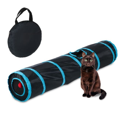 Collapsible cat tunnel with 3 exits
