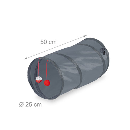 Collapsible cat tunnel with toys
