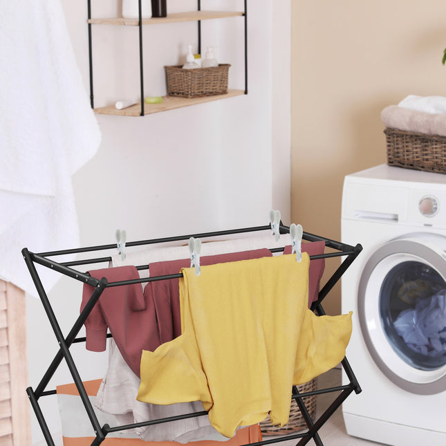 Collapsible clothes hanger with 50 clips