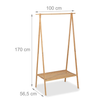 Portant à vêtements pliable avec étagère