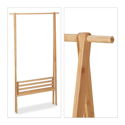 Portant à vêtements pliable avec étagère