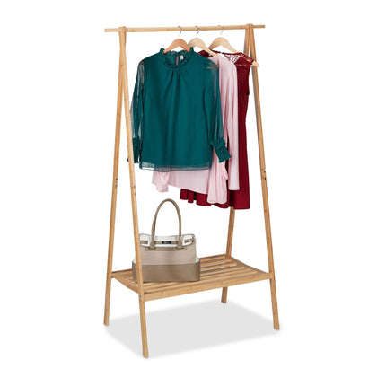 Portant à vêtements pliable avec étagère