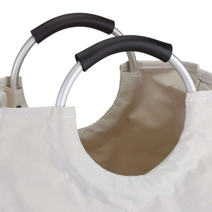 Collapsible laundry basket with handle