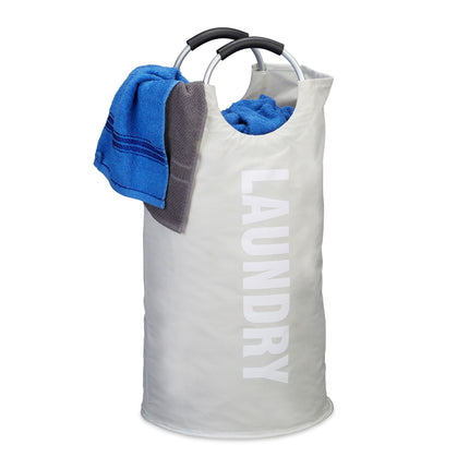 Collapsible laundry basket with handle